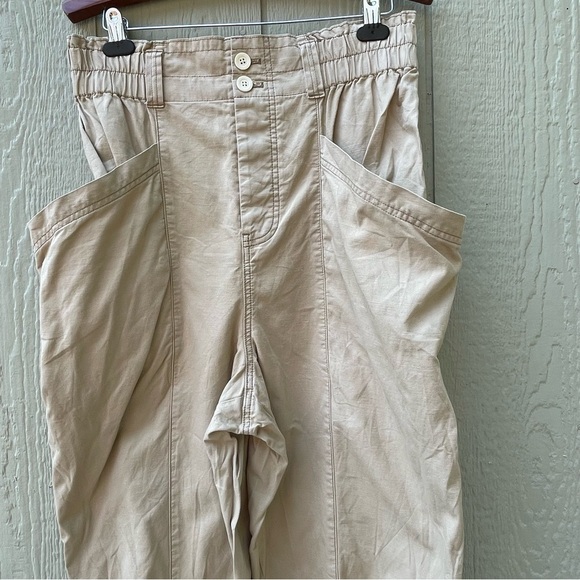 Free People Pants‎ Womens L Begie Ready to Run Cinch-Waist OB1235398 Parchment - Picture 3 of 15